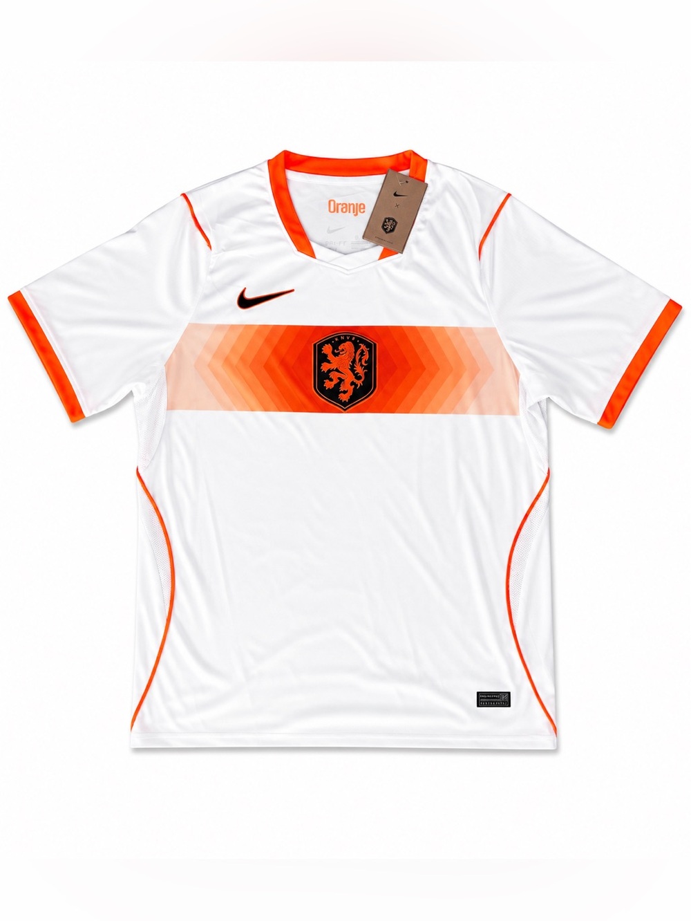 Nike Kids White and Orange Soccer Jersey with Crest